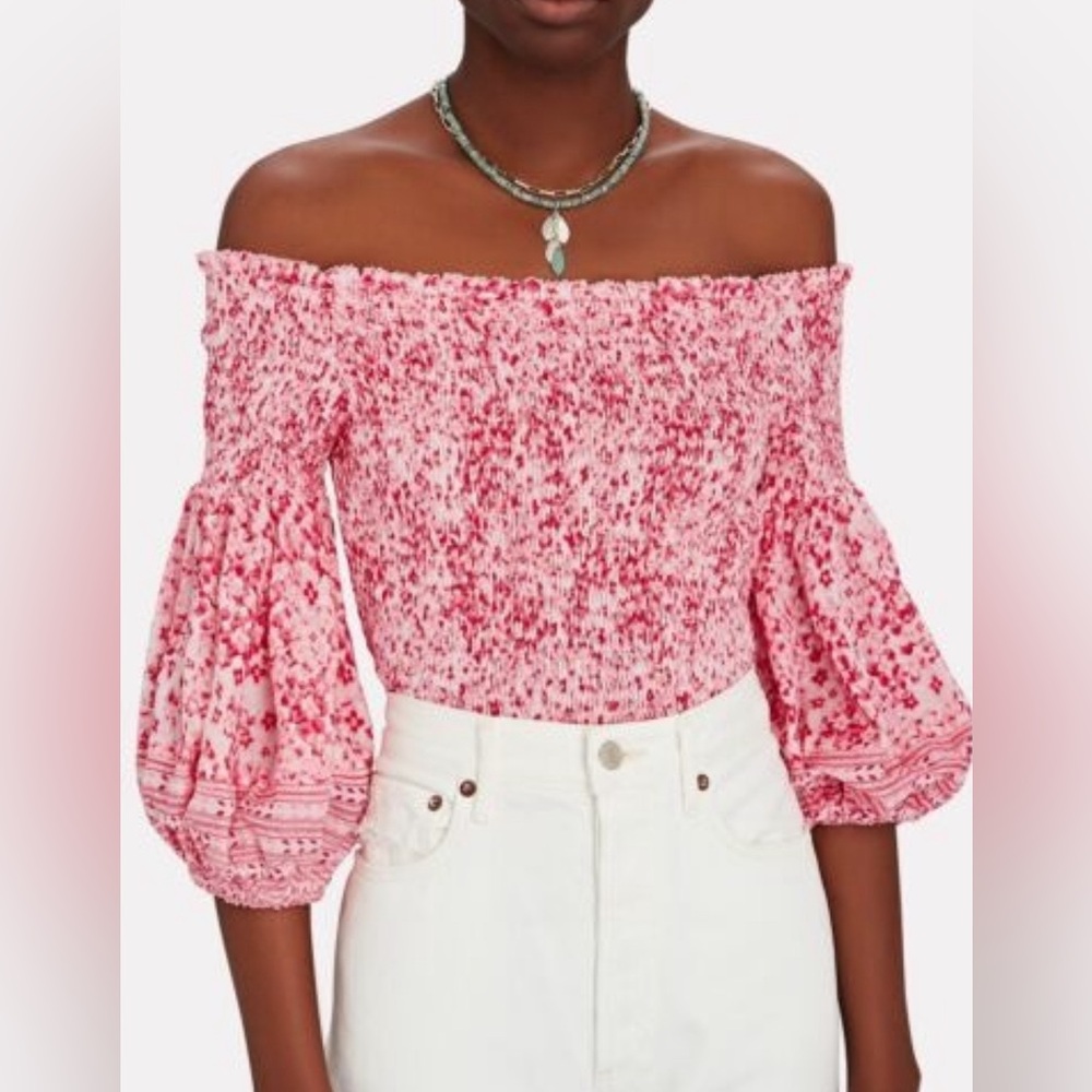 Poupette St. Barths Ariel off the shoulder crop top NWT
